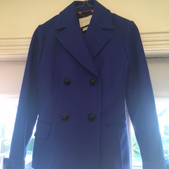 Royal blue wool pea coat - Picture 3 of 5